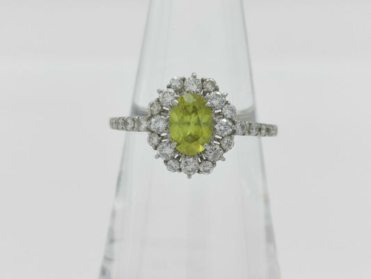 Sphene 0.721ct D0.53ct PT950 3.8g Ring