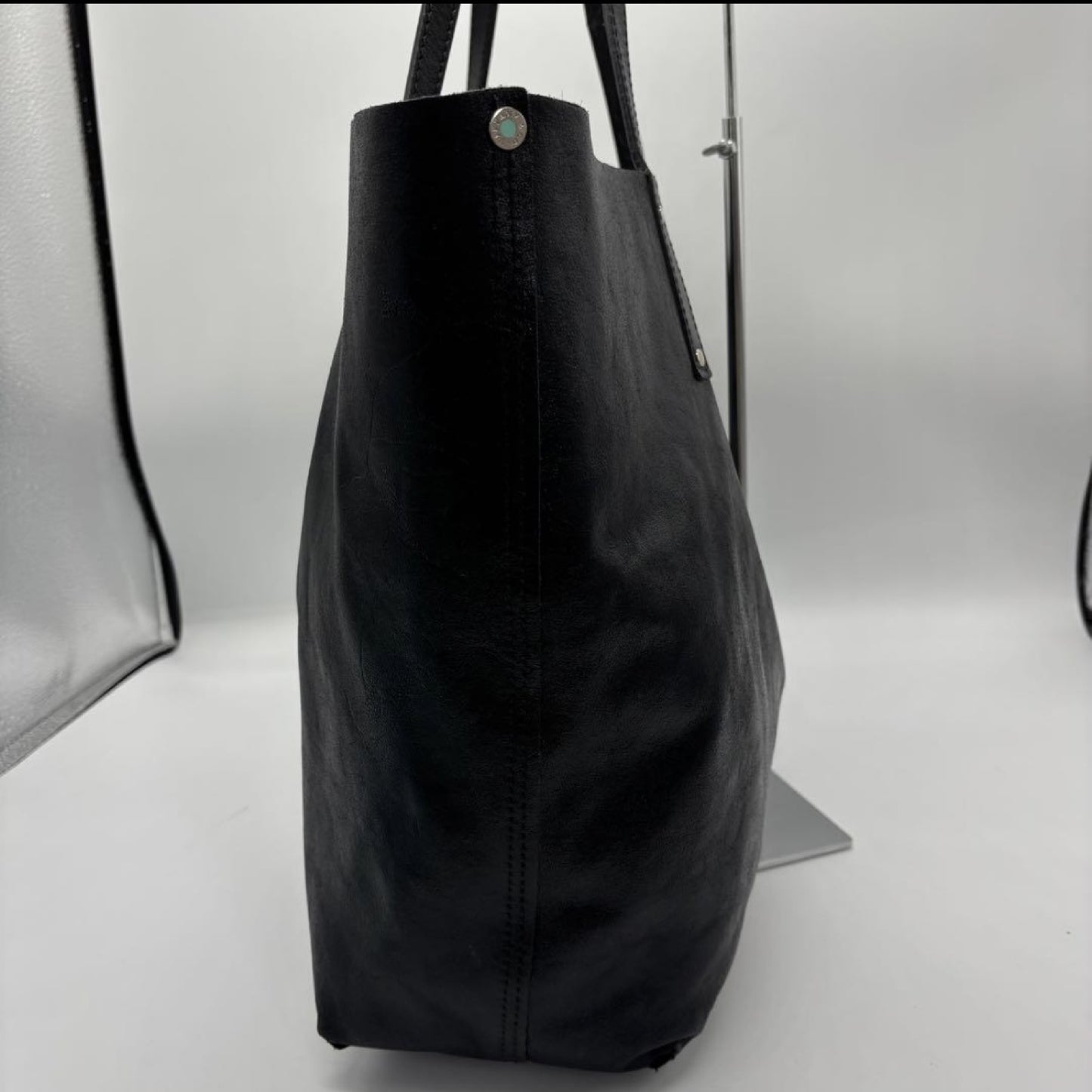 Tiffany&Co. Tote Bag Leather Black Black Tote Bag