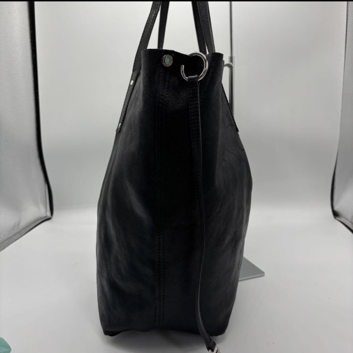 Tiffany&Co. Tote Bag Leather Black Black Tote Bag