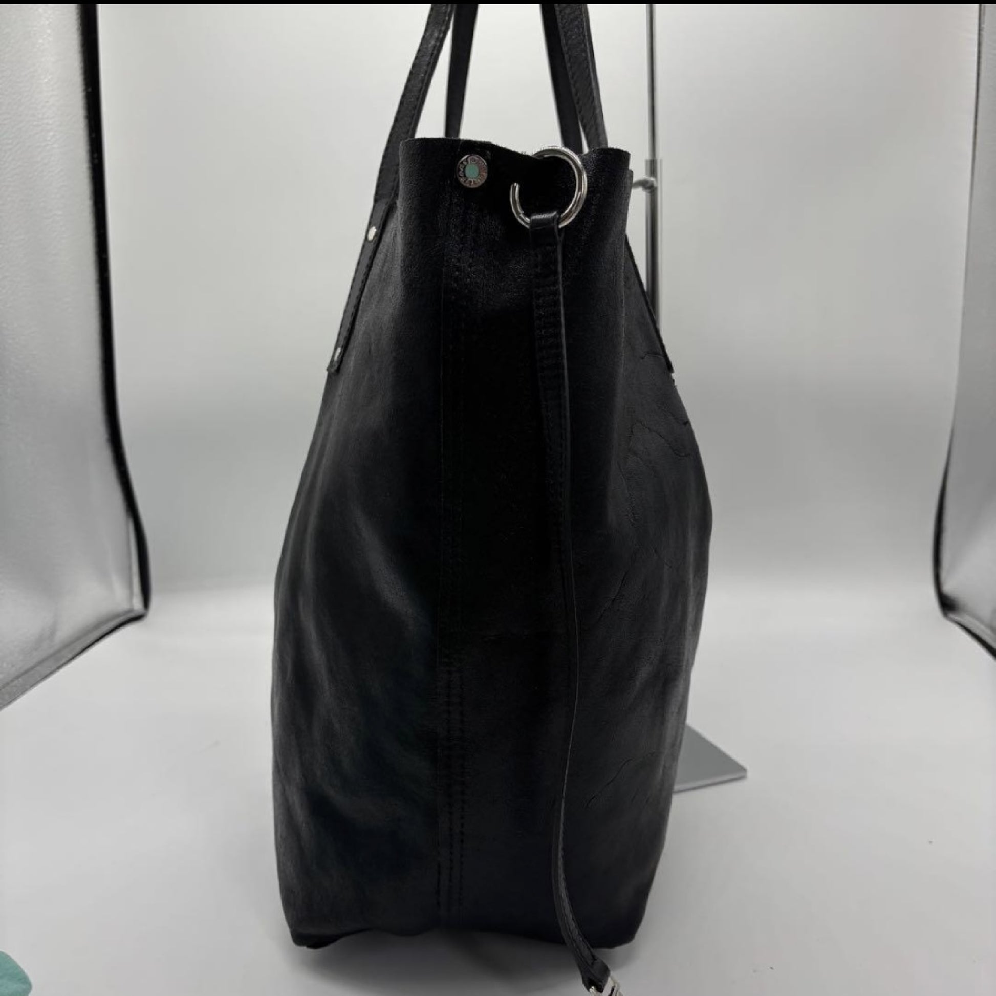 Tiffany&Co. Tote Bag Leather Black Black Tote Bag
