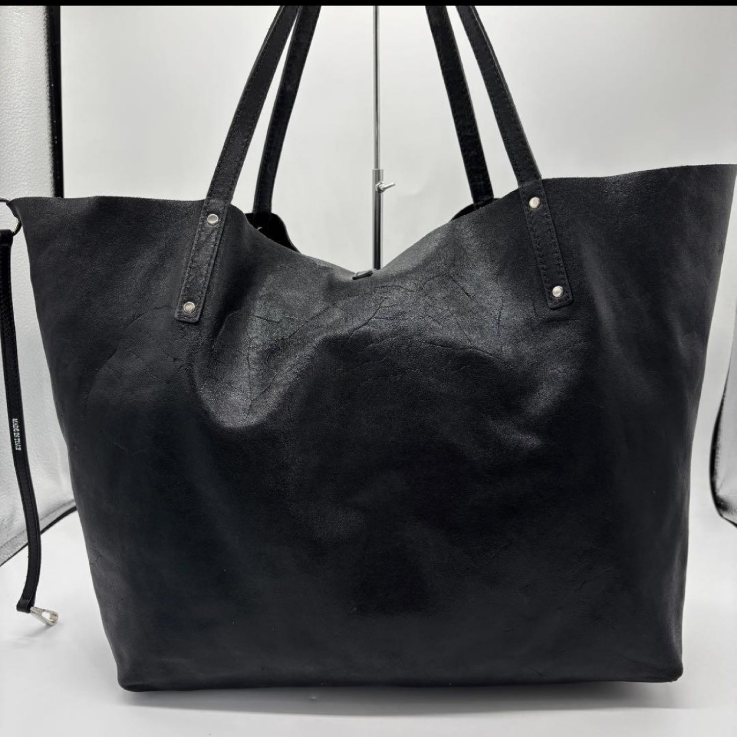 Tiffany&Co. Tote Bag Leather Black Black Tote Bag