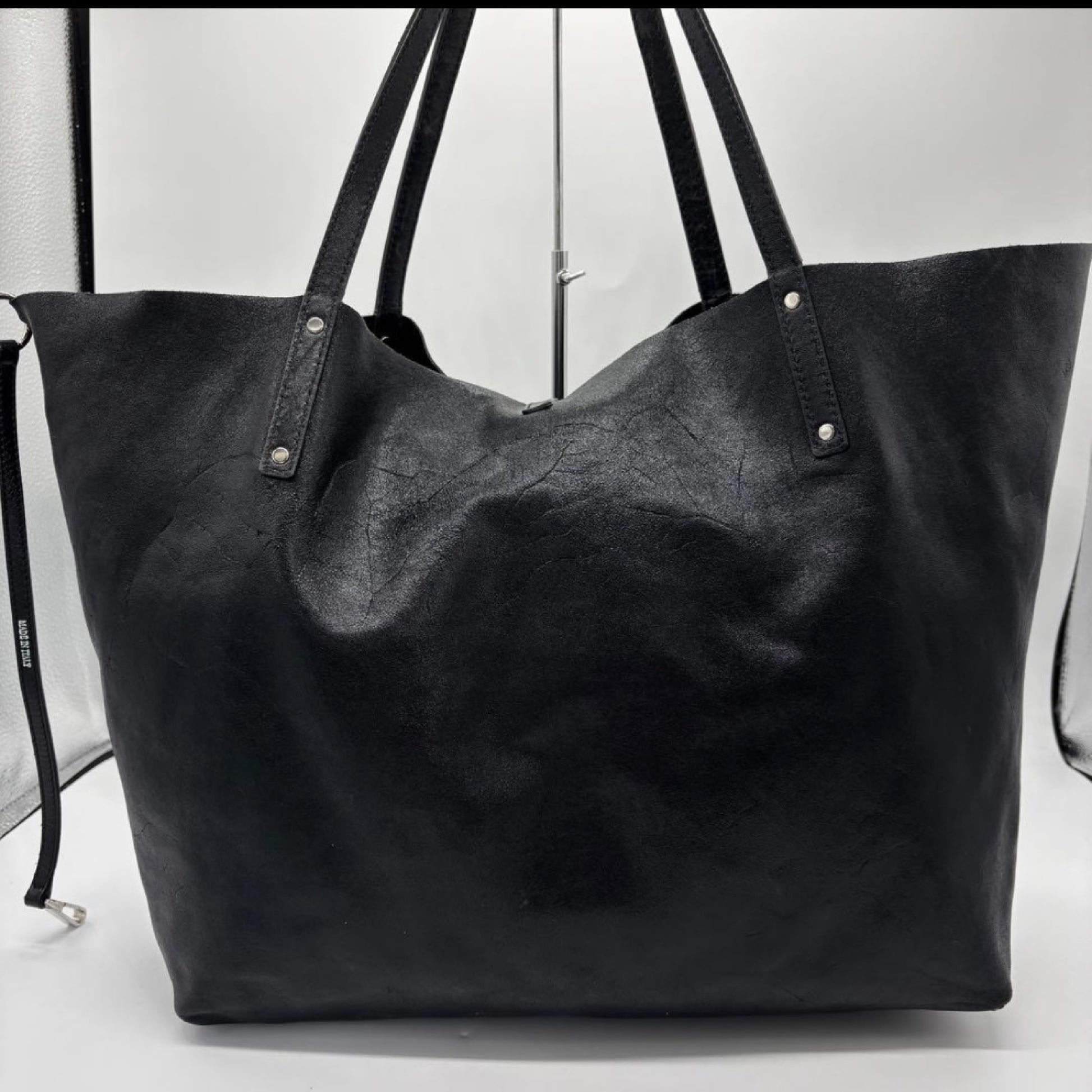 Tiffany&Co. Tote Bag Leather Black Black Tote Bag