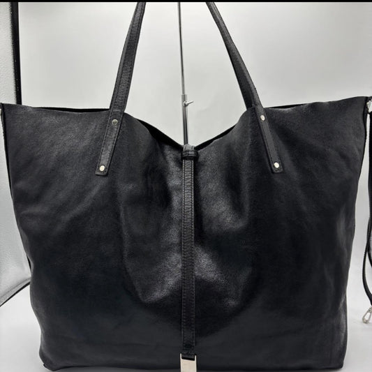 Tiffany&Co. Tote Bag Leather Black Black Tote Bag
