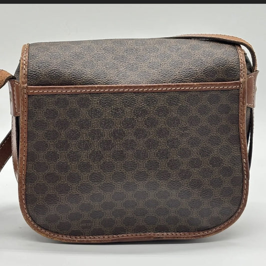 CELINE Macadam Leather Brown Shoulder Bag