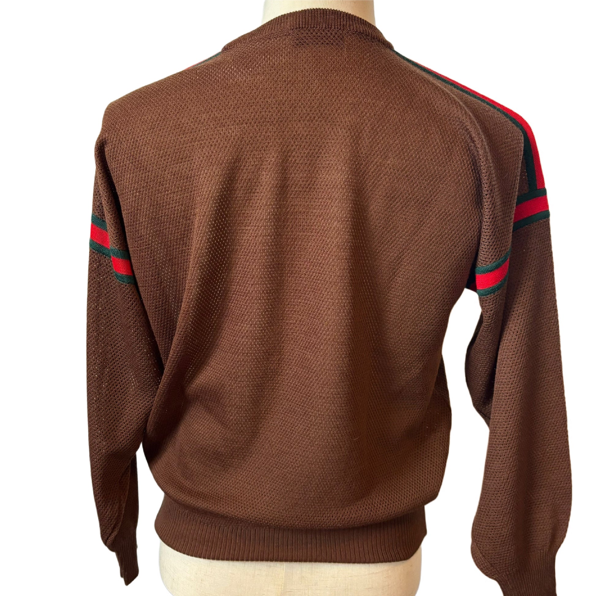 GUCCI Gucci Sherry Line Mesh Knit Brown Top