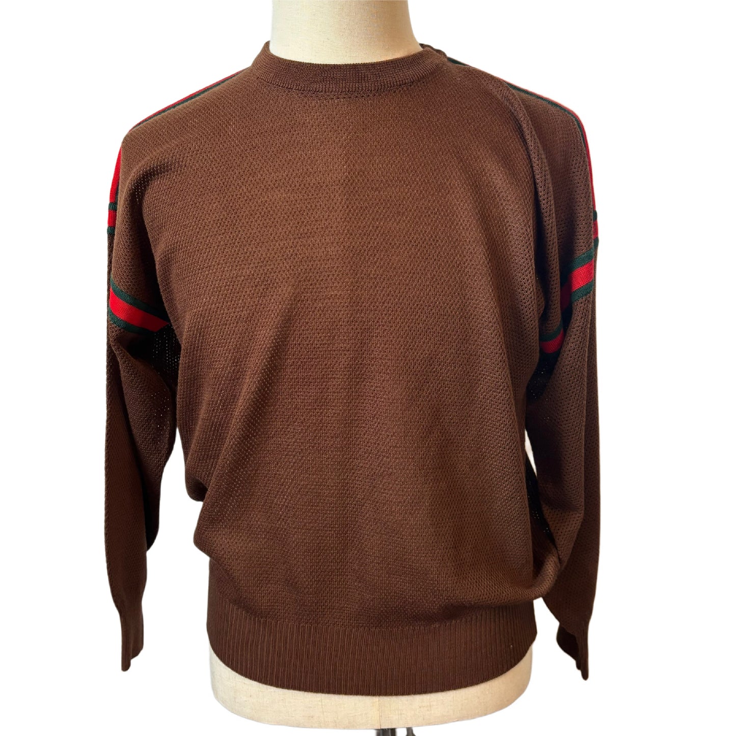 GUCCI Gucci Sherry Line Mesh Knit Brown Top