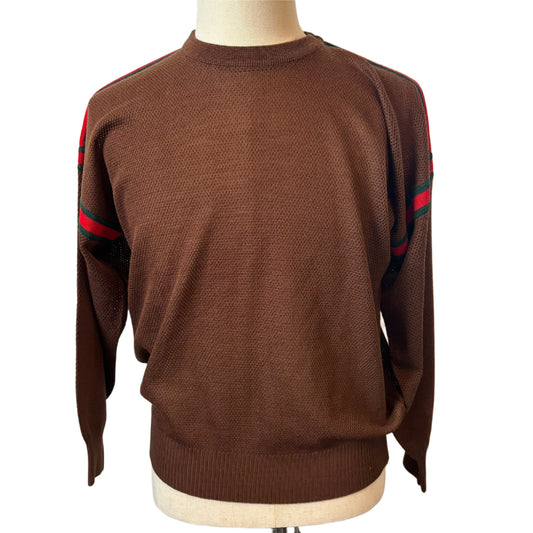 GUCCI Gucci Sherry Line Mesh Knit Brown Top