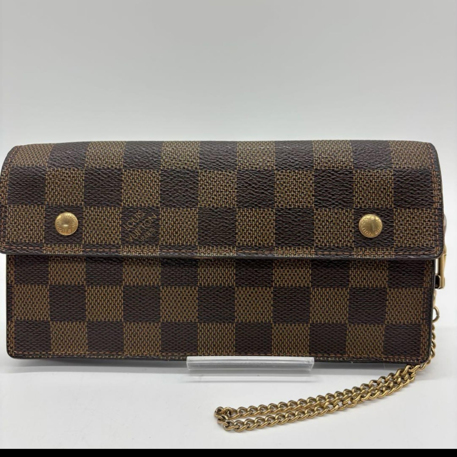 LOUIS VUITTON Louis Vuitton N60002 Porte-Feuil Cordion with Chain Strap Wallet