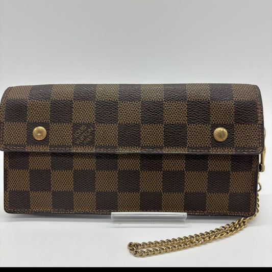 LOUIS VUITTON Louis Vuitton N60002 Porte-Feuil Cordion with Chain Strap Wallet