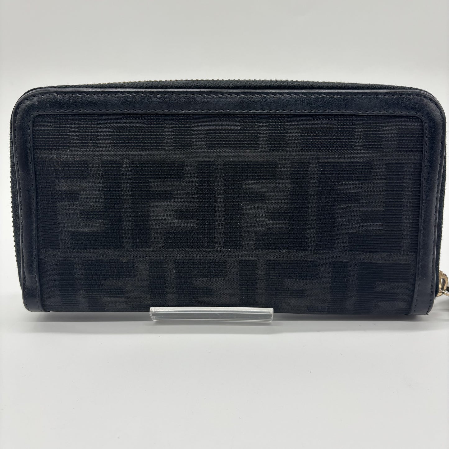 FENDI FENDI Fendi Round Zipper Zucca Black Wallet