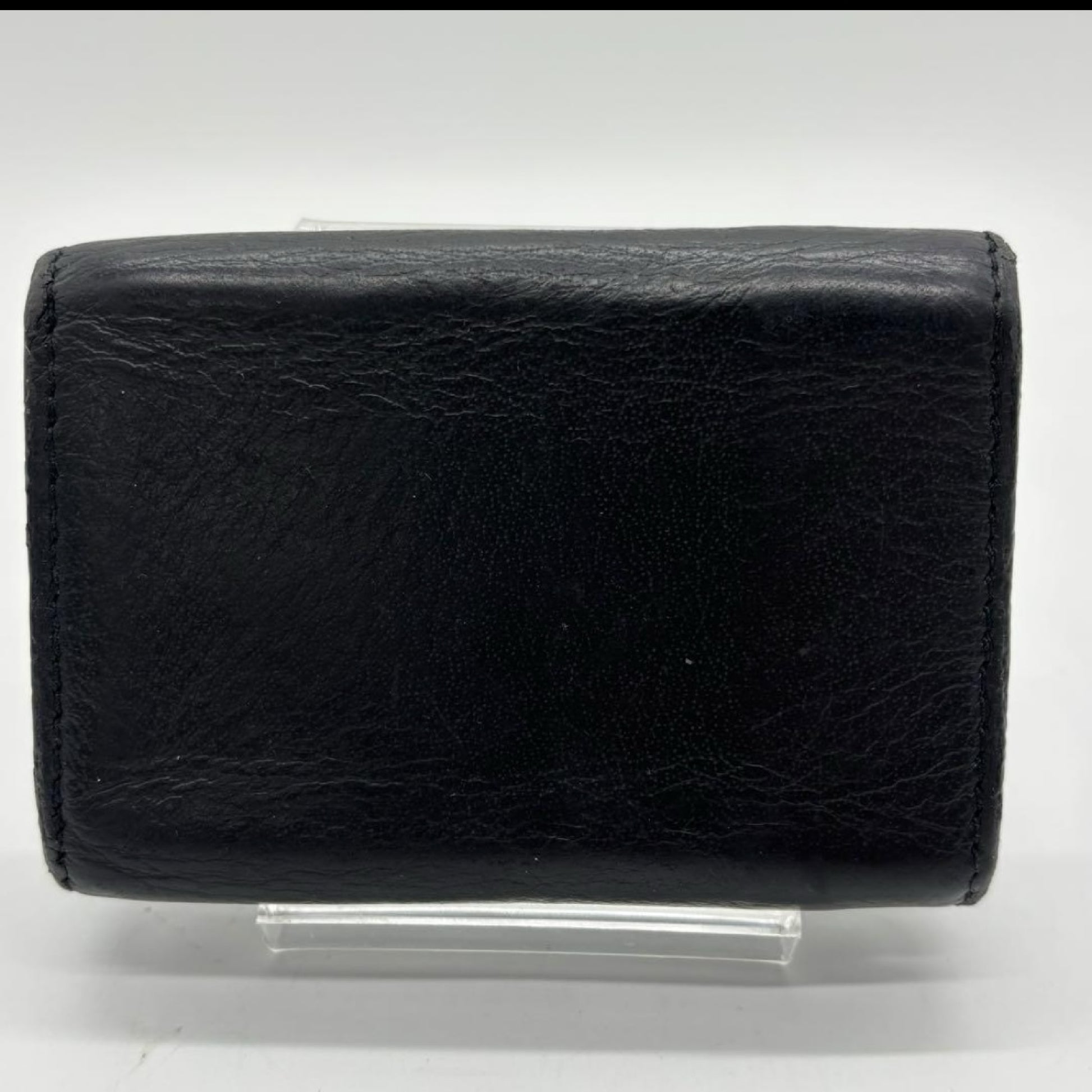 BALENCIAGA 3-Fold Compact Wallet Black Paper Mini Wallet Wallet