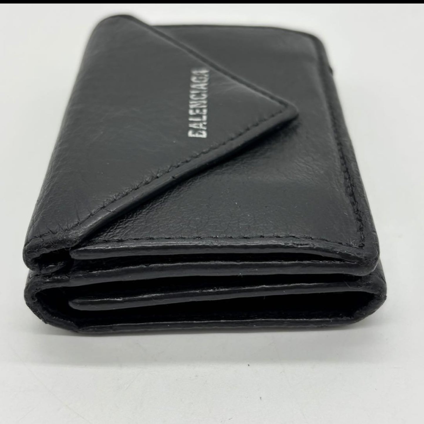 BALENCIAGA 3-Fold Compact Wallet Black Paper Mini Wallet Wallet