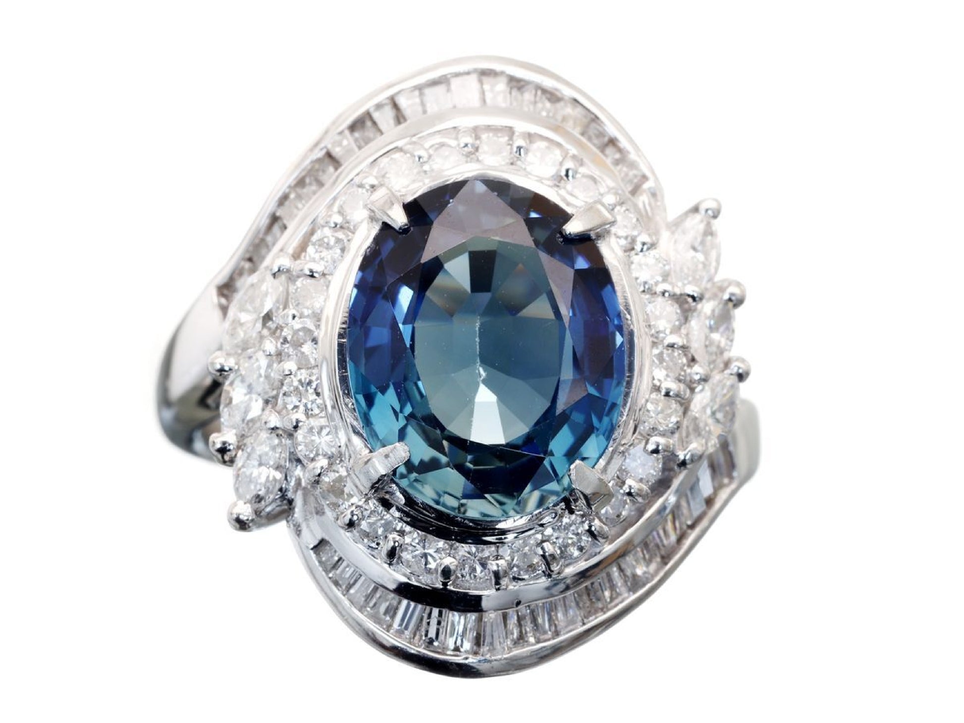 S4.912ct D1.20ct Pt900 13.4g Ring