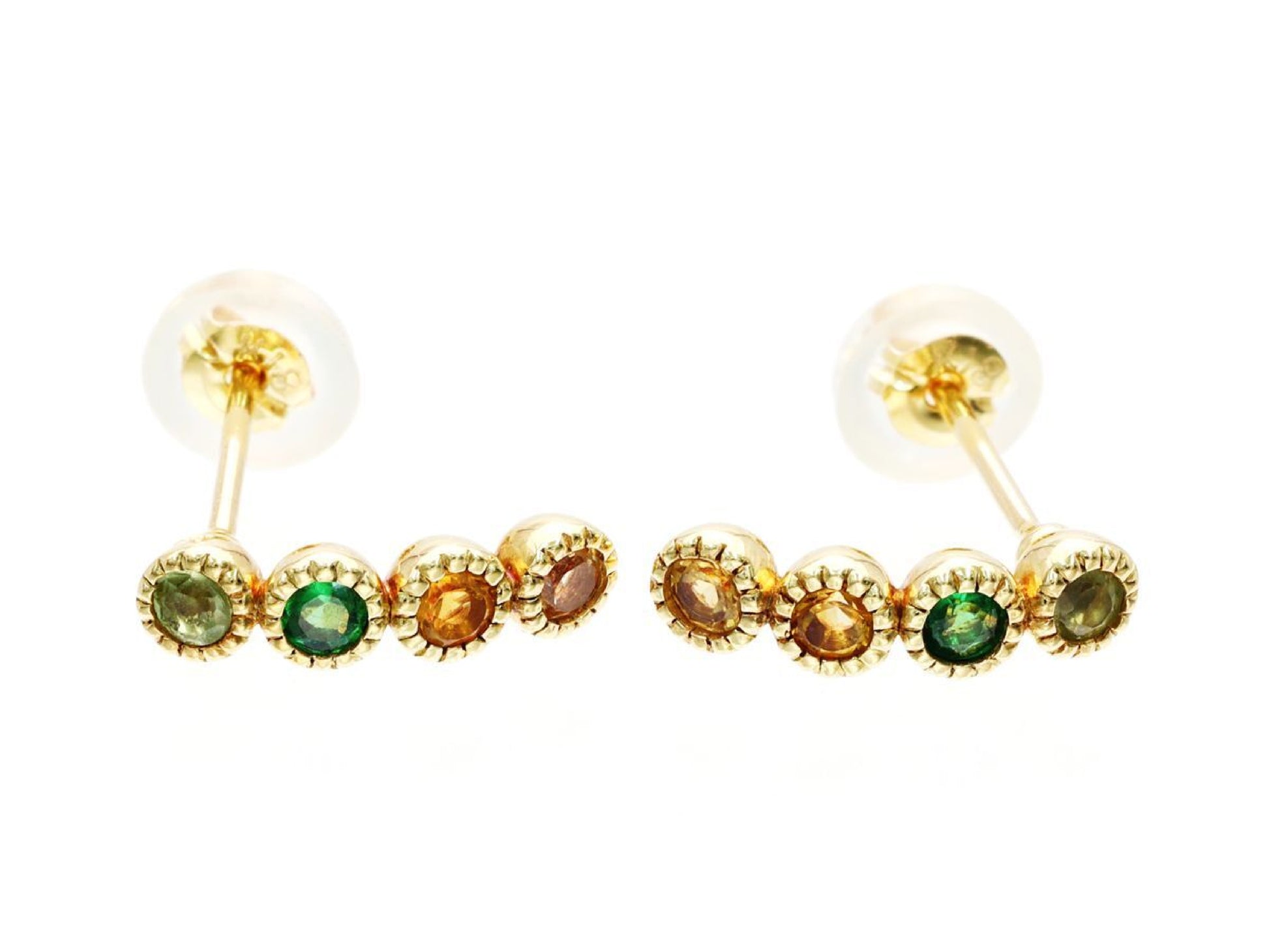 Sirena Azzurro Rosetta Peridot Garnet Citrine Imperial Topaz K18 1.2g Earrings