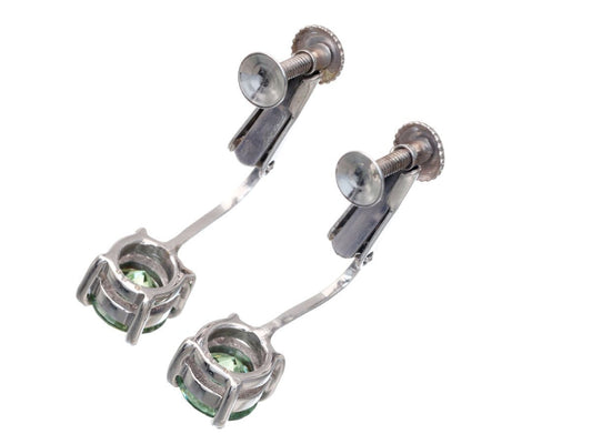 Demantoid Garnet 0.83/0.80ct K14WG 2.8g Earrings