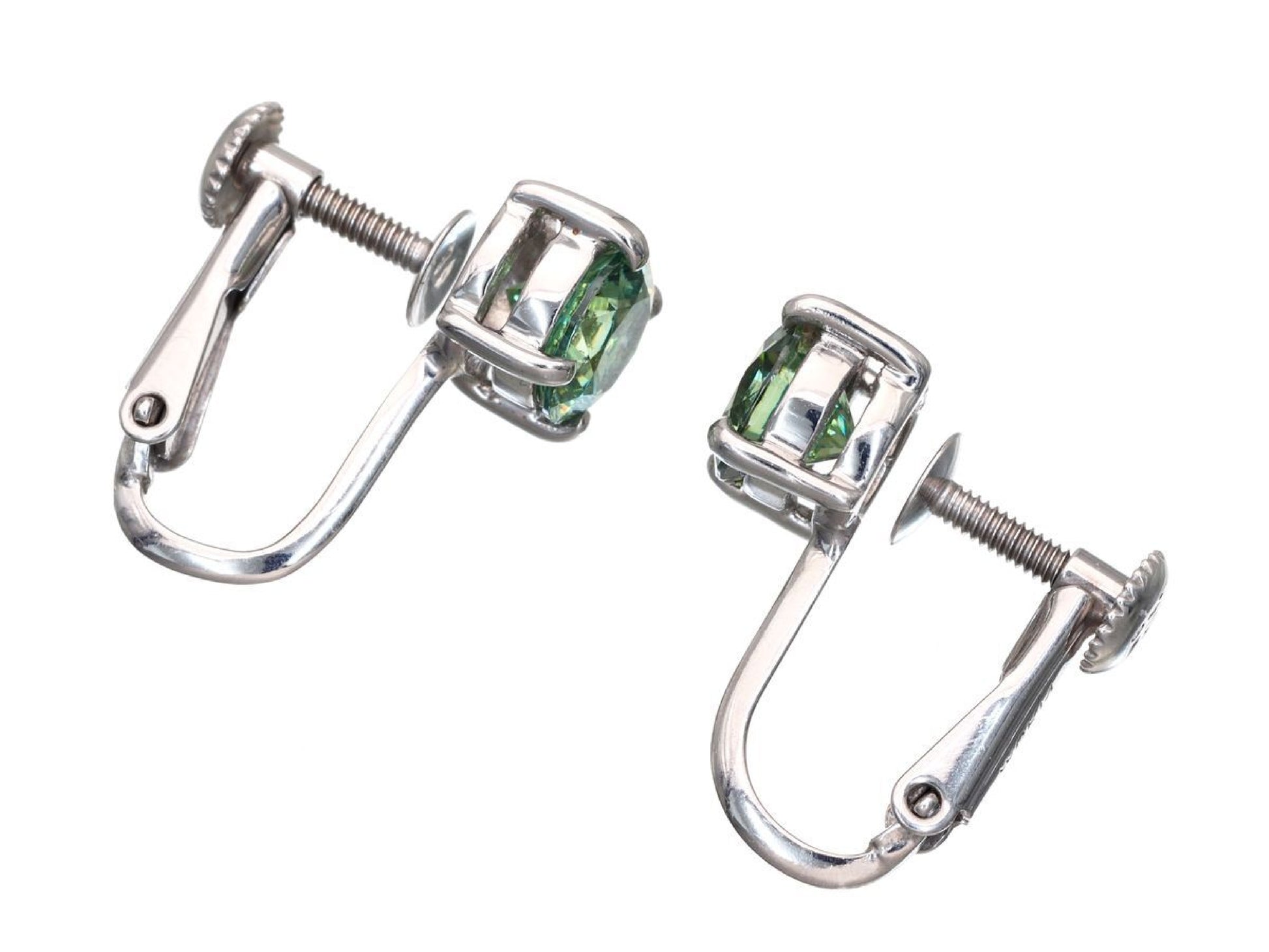 Demantoid Garnet 0.83/0.80ct K14WG 2.8g Earrings