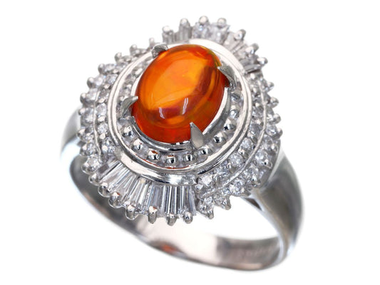 OP0.97ct D0.63ct Pt900 9.0g Ring