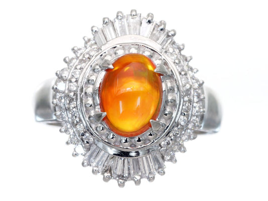 OP0.97ct D0.63ct Pt900 9.0g Ring