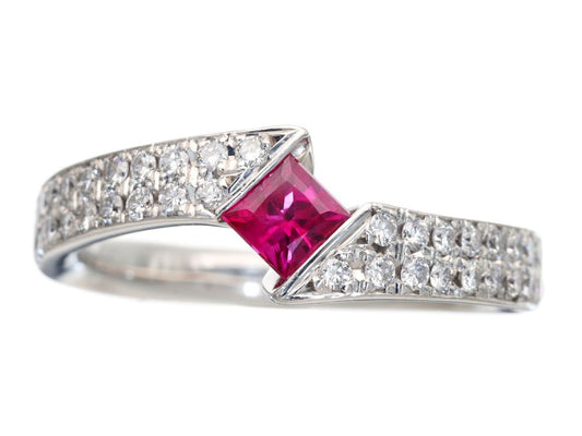 PS0.41ct D0.35ct Pt900 7.2g Ring