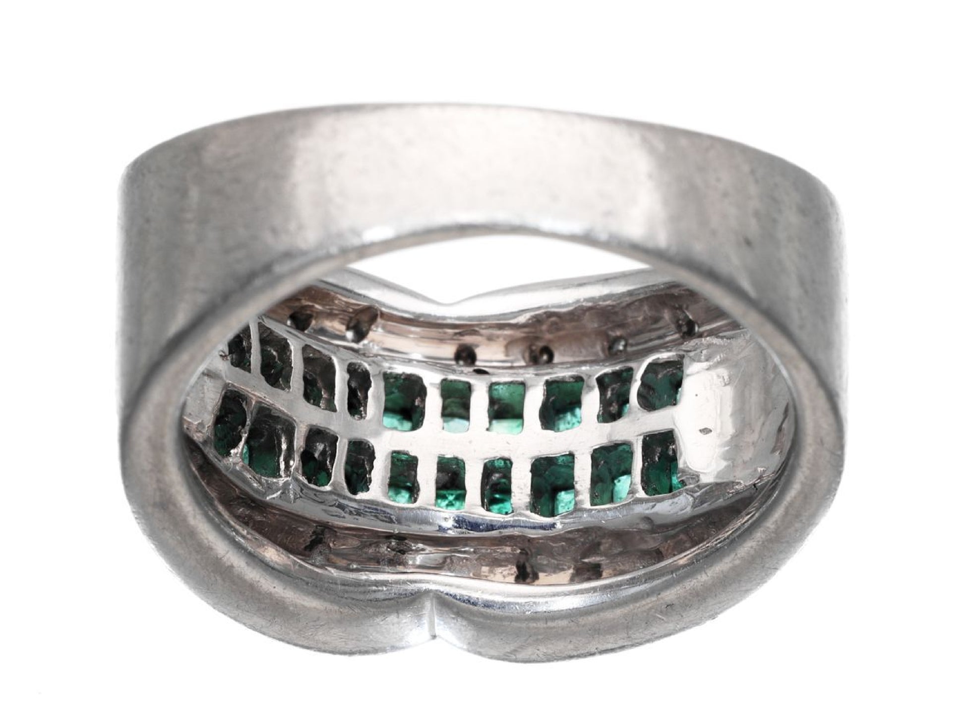 E1.00ct D0.17ct Pt900 12.9g Ring