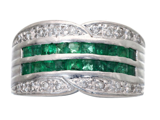 E1.00ct D0.17ct Pt900 12.9g Ring