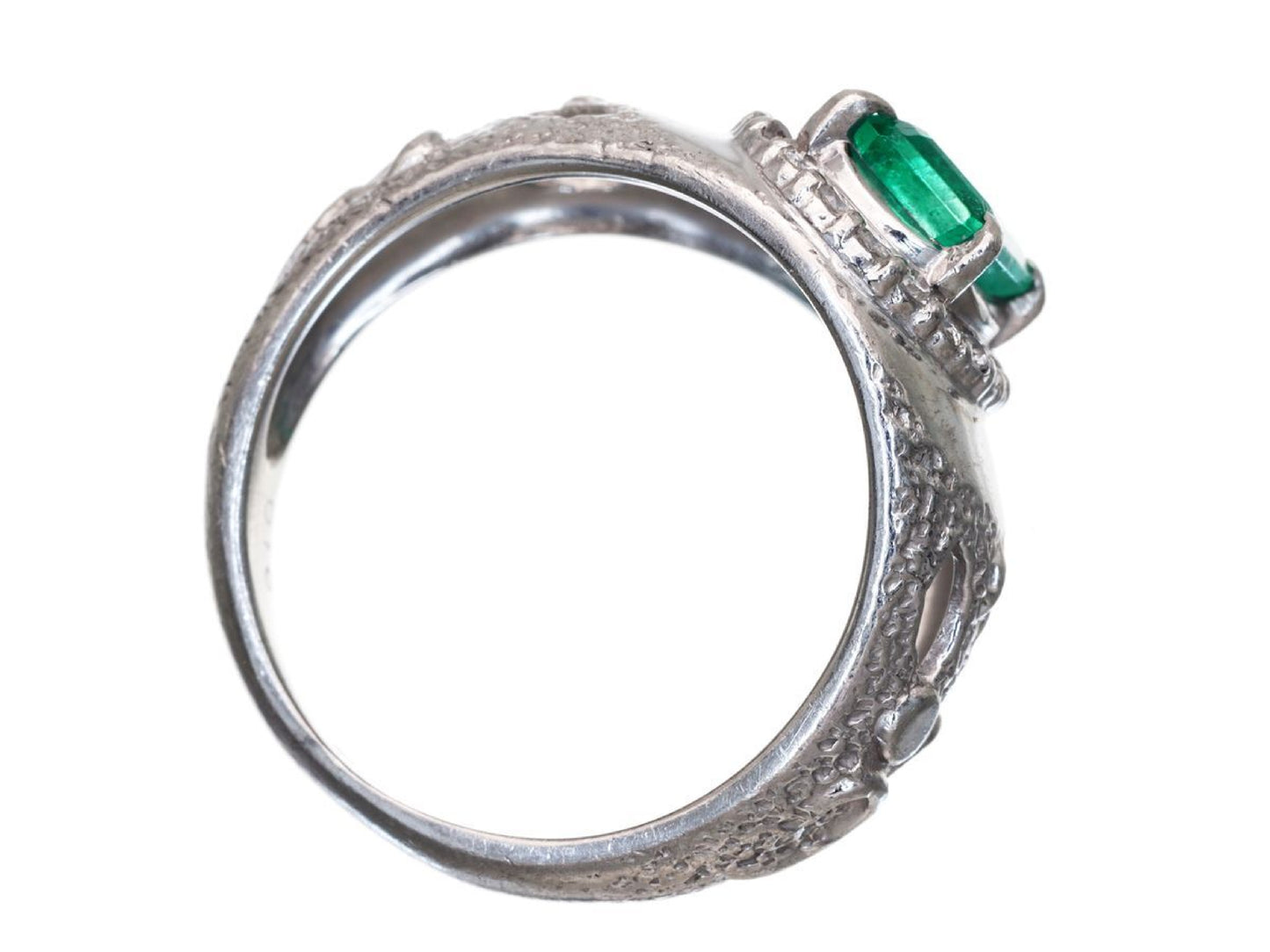 E1.04ct D0.16ct Pt900 6.9g Ring