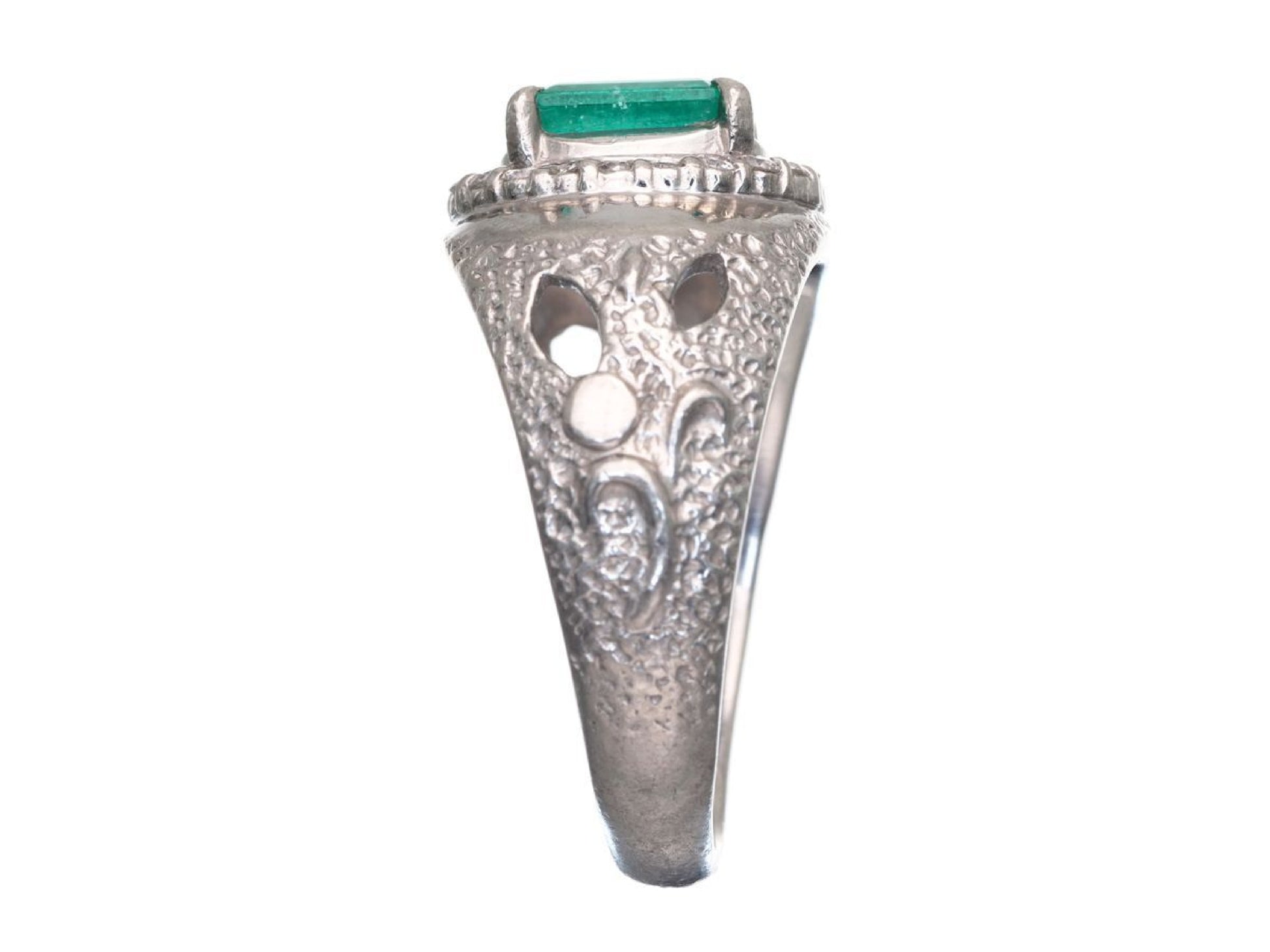 E1.04ct D0.16ct Pt900 6.9g Ring