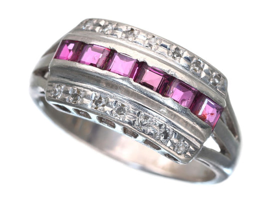 R0.97ct D0.10ct Pt900 6.8g Ring