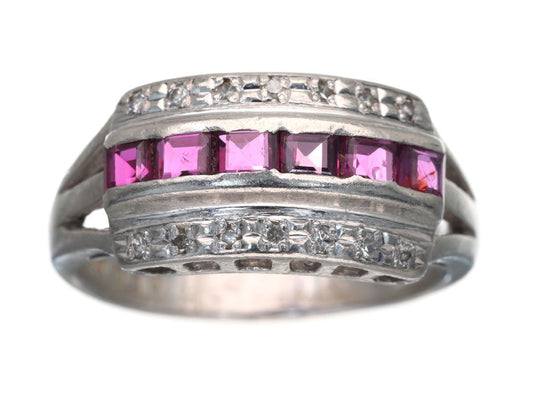 R0.97ct D0.10ct Pt900 6.8g Ring