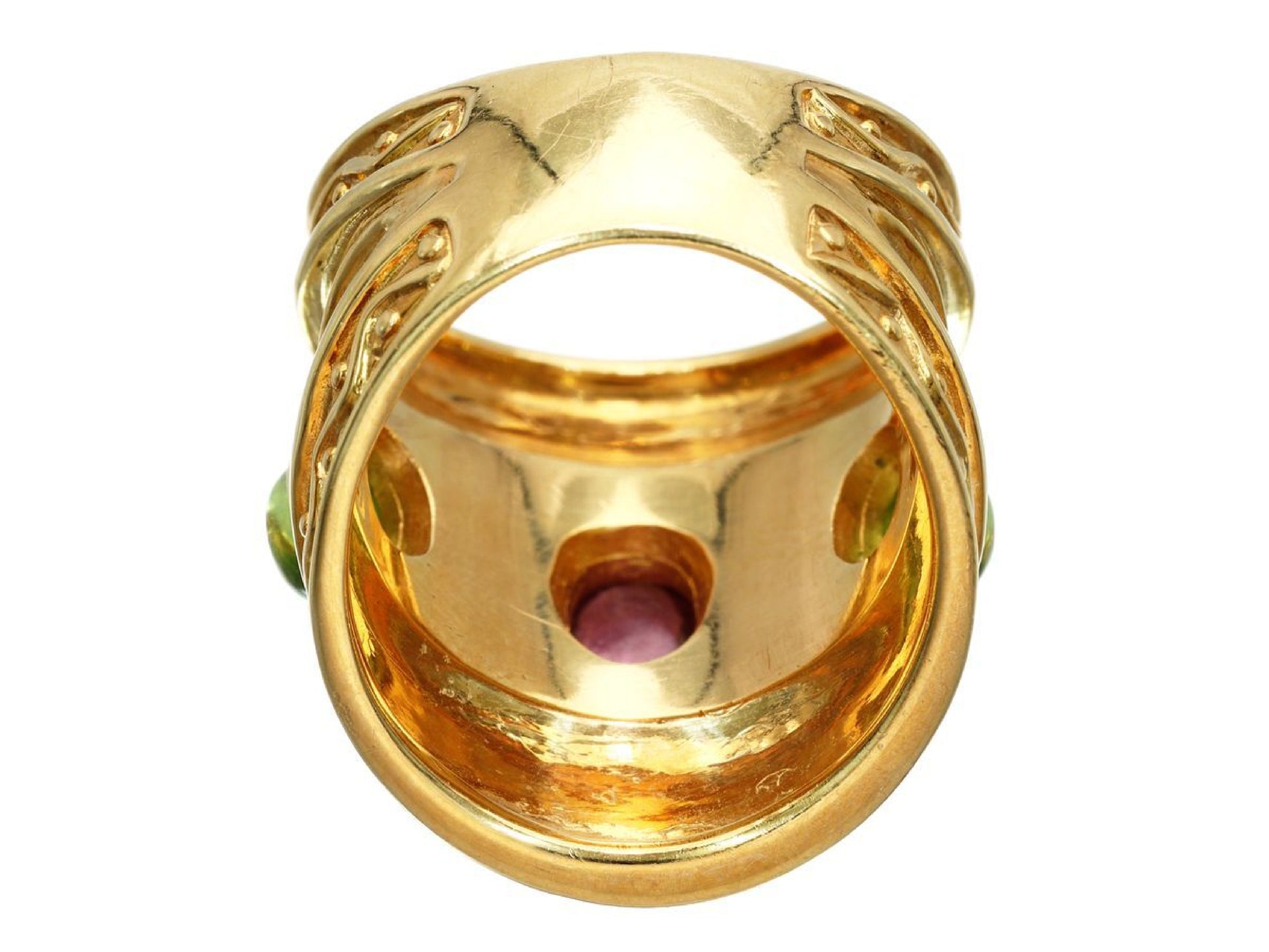 Garnet Peridot K18 15.8g Ring