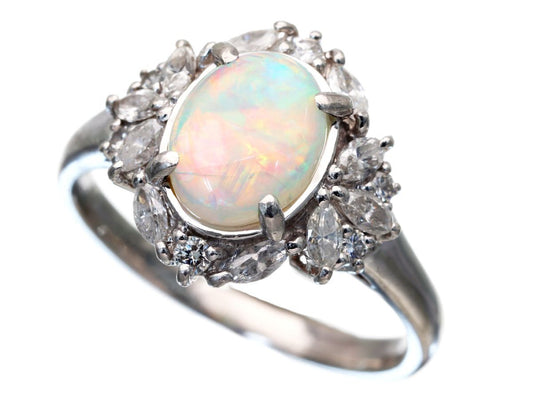 OP1.03ct D0.54ct Pt900 7.0g Ring