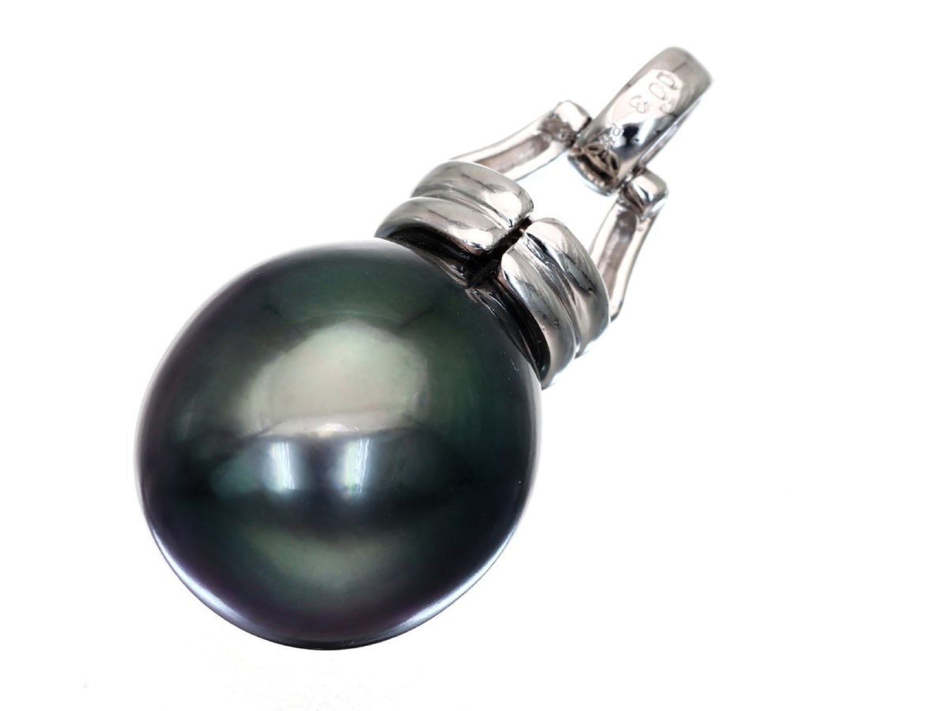 Semi-round pearl diameter approx. 12.9mm D0.03ct Pt900 5.9g pendant top