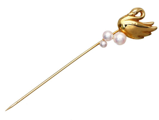 TASAKI Akoya Pearl Diameter Approx. 3.1-5.6mm K18 4.3g Brooch