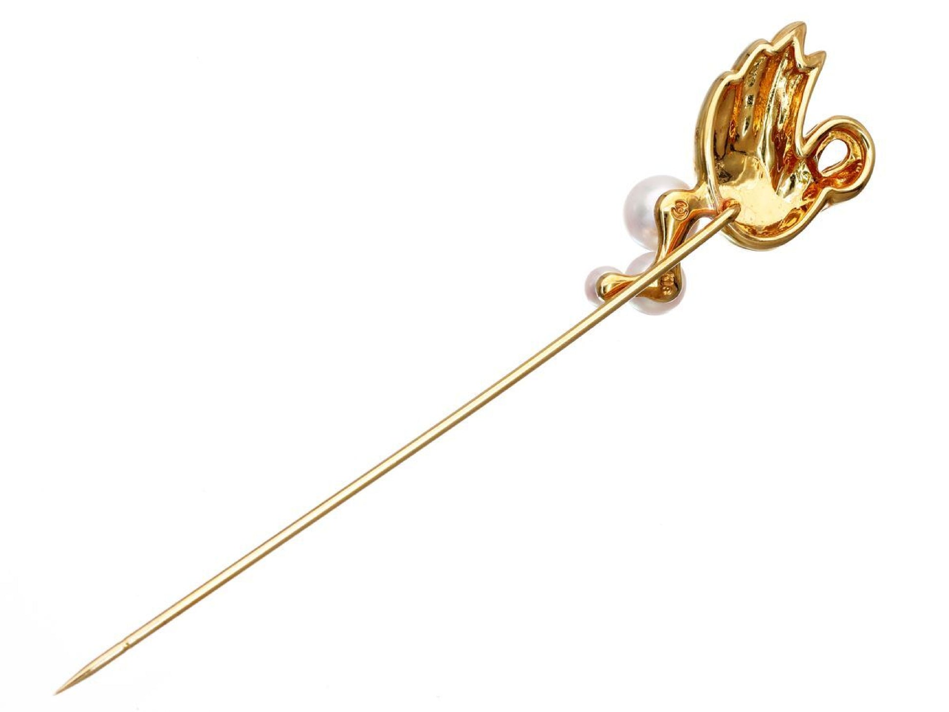 TASAKI Akoya Pearl Diameter Approx. 3.1-5.6mm K18 4.3g Brooch
