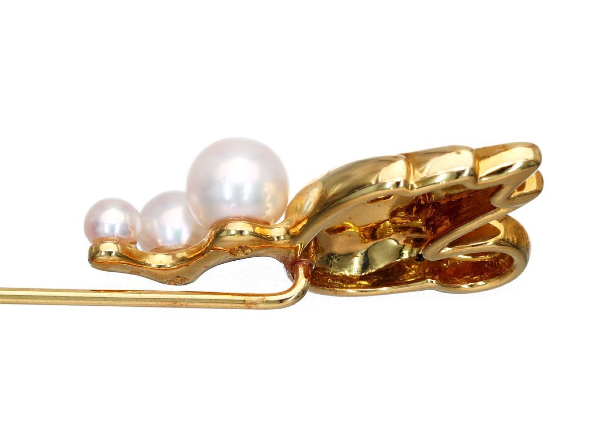 TASAKI Akoya Pearl Diameter Approx. 3.1-5.6mm K18 4.3g Brooch