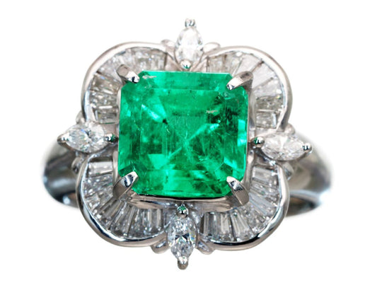 E3.26ct D0.81ct Pt900 10.8g Ring