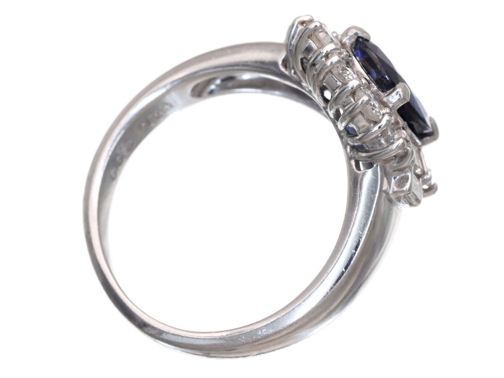 S2.33ct D0.785ct Pt900 7.6g Ring