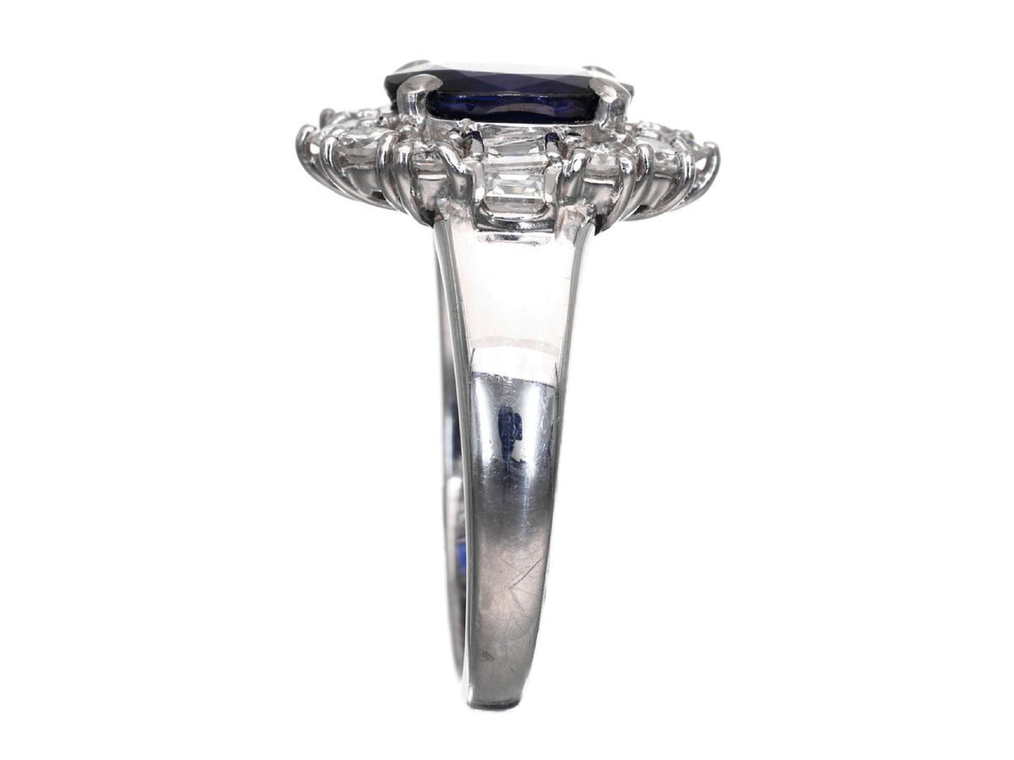 S2.33ct D0.785ct Pt900 7.6g Ring