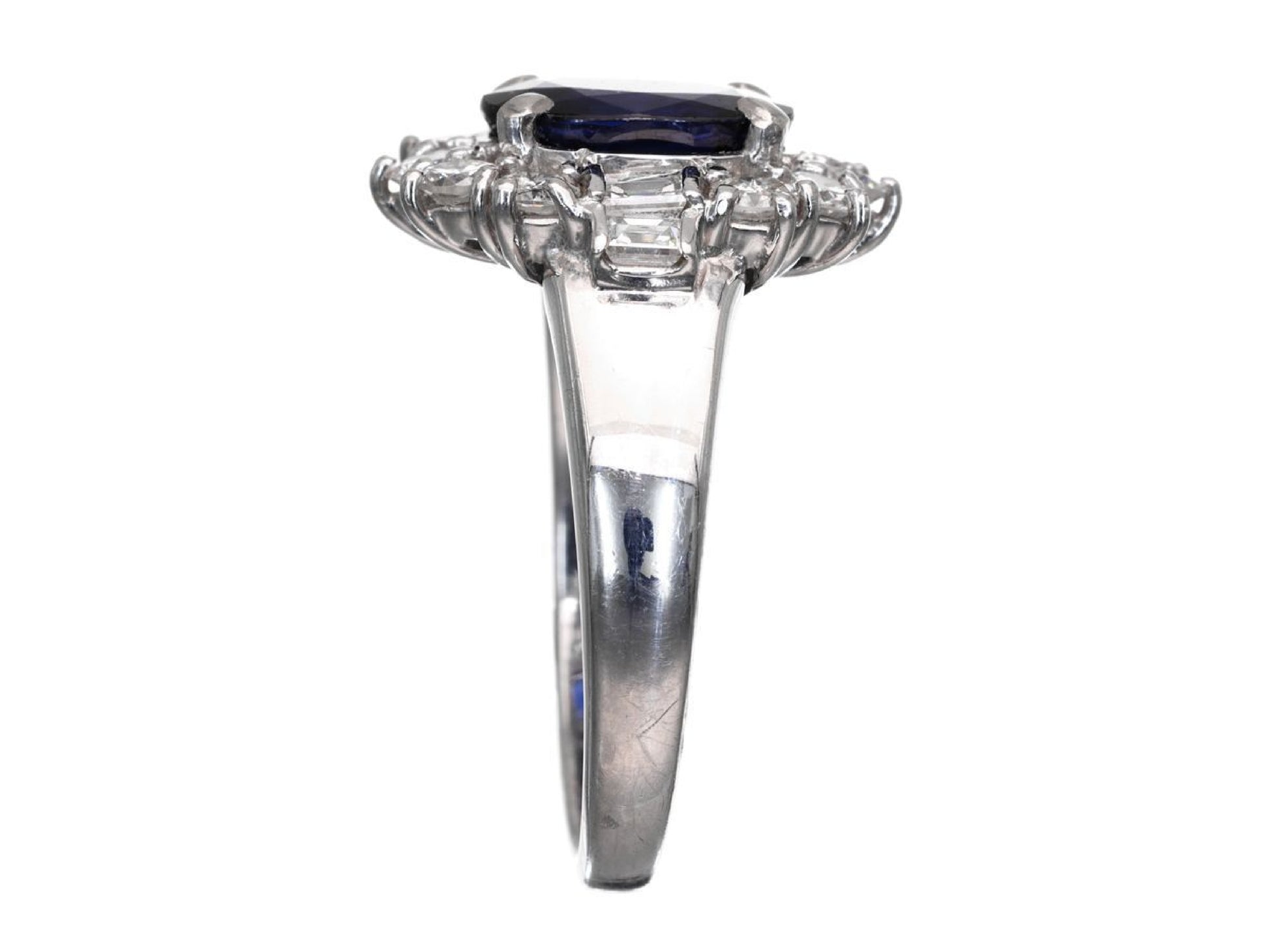 S2.33ct D0.785ct Pt900 7.6g Ring