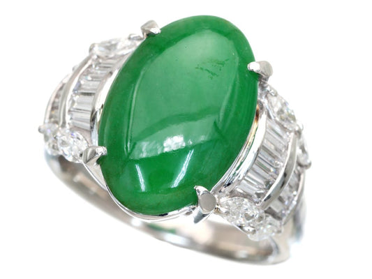 Jade 5.415ct D1.00ct PT900 13.4g Ring