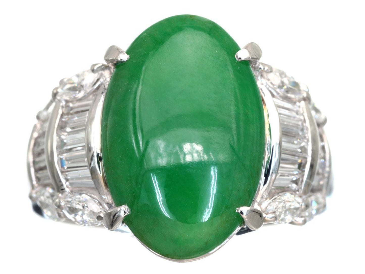 Jade 5.415ct D1.00ct PT900 13.4g Ring