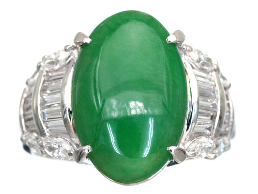 Jade 5.415ct D1.00ct PT900 13.4g Ring