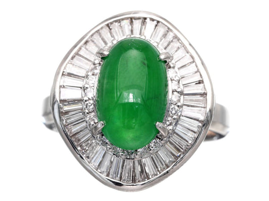 Jade 2.83ct D1.10ct PT900 10.4G Ring