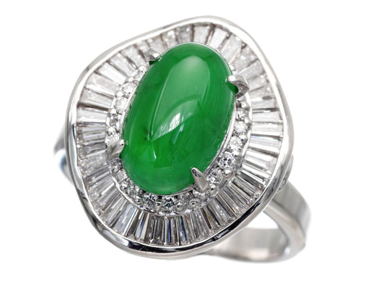 Jade 2.83ct D1.10ct PT900 10.4G Ring