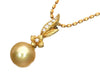 Golden Pearl Diameter Approx. 12.1mm D0.15ct K18 12.3g Necklace
