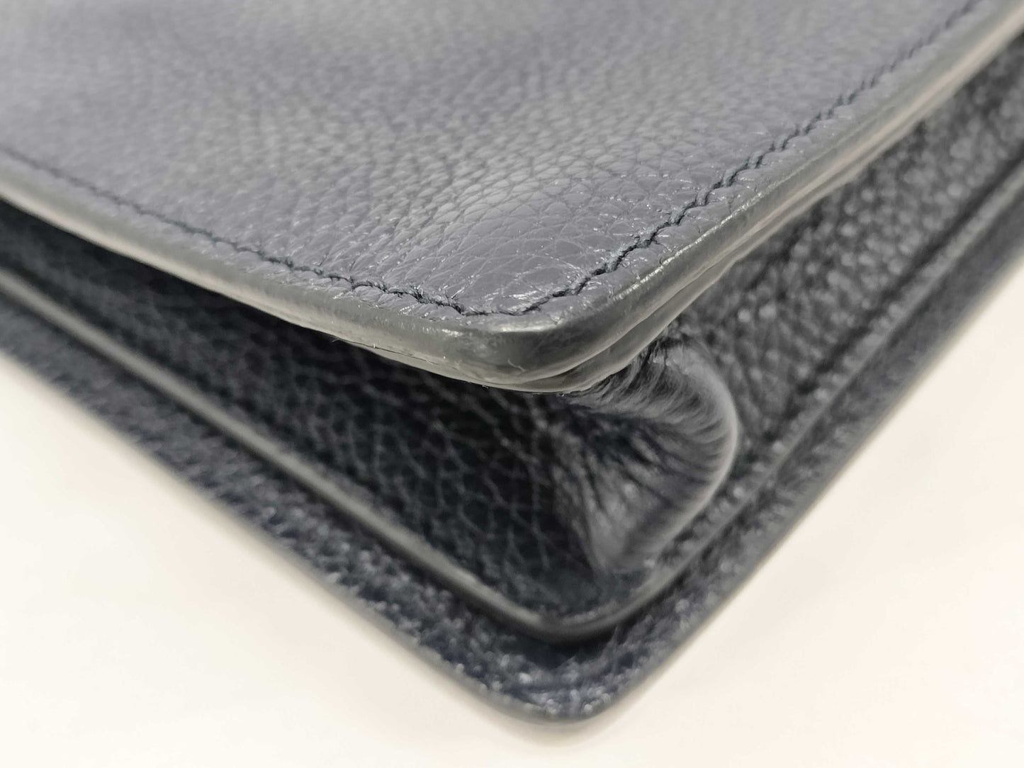 PRADA PRADA Navy Leather Clutch Bag
