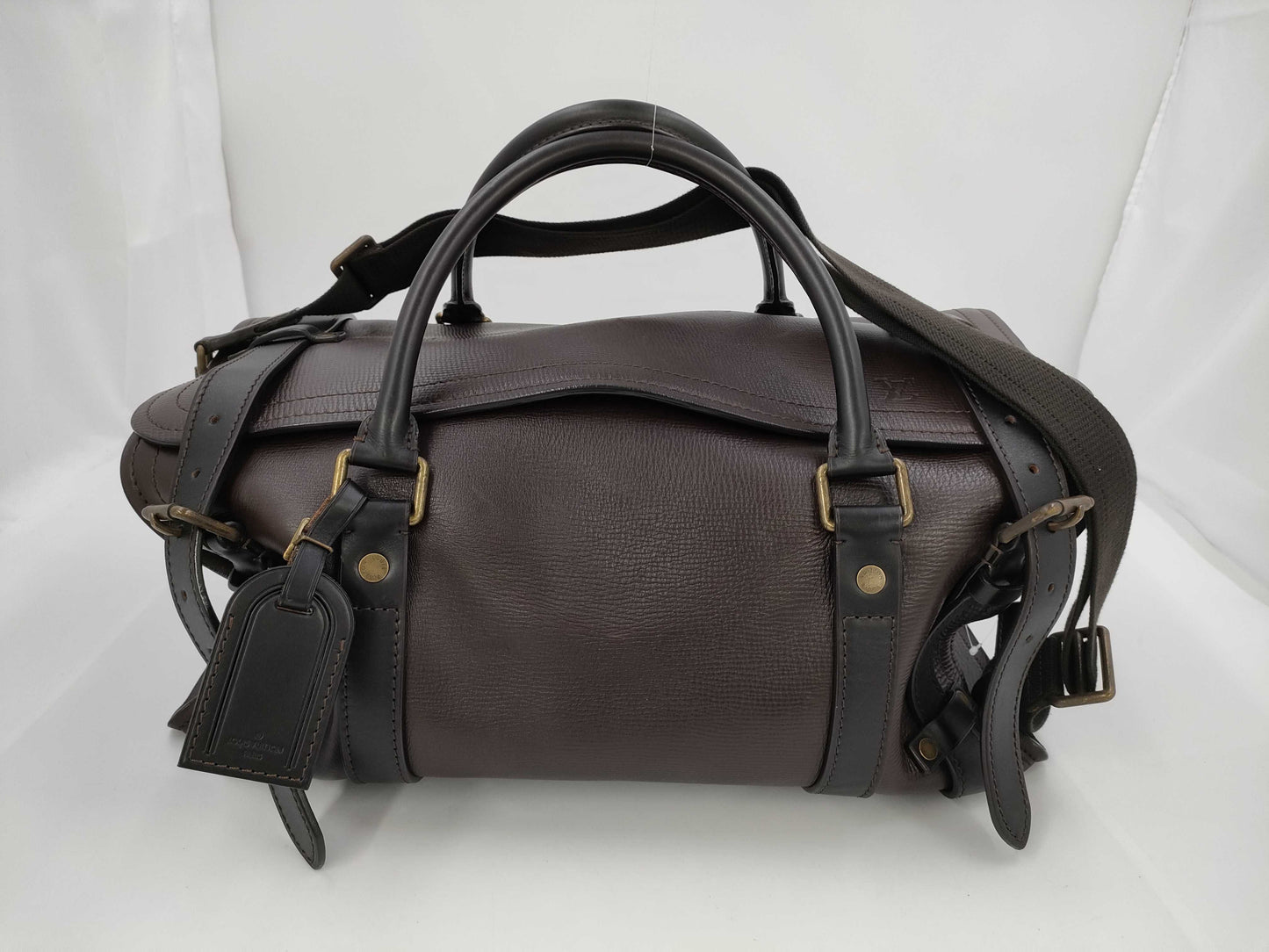 LOUIS VUITTON Utasack Weekend Leather/Cafe Boston Bag