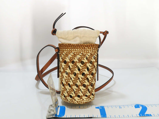 LOEWE LOEWE Shoulder Bag Raffia Leather/Natural Brown Shoulder Bag