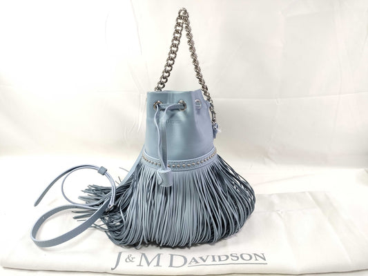 J&M DAVIDSON Fringe Carnival Mini Leather/Light Blue Bag
