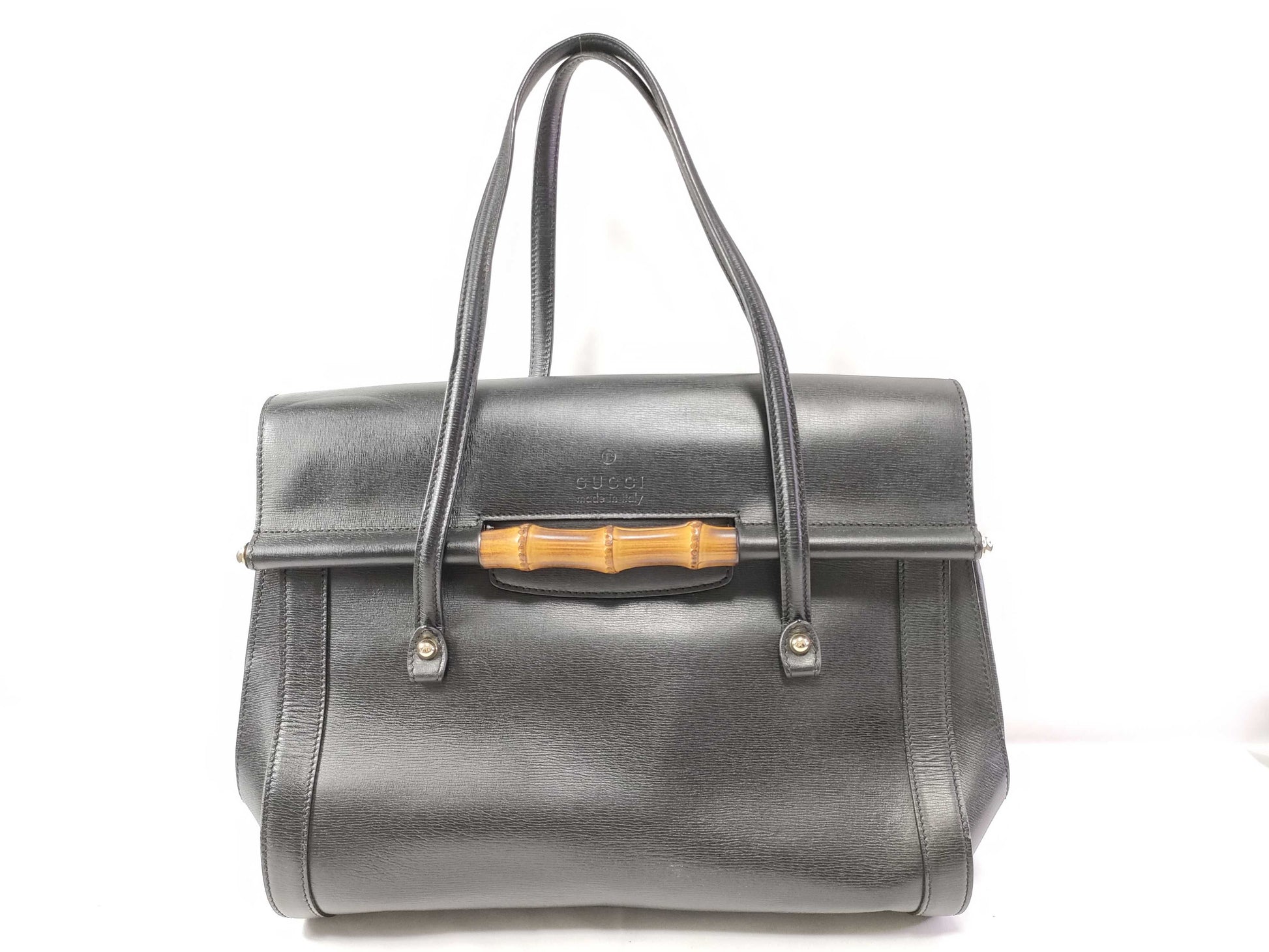 GUCCI GUCCI Bamboo Bag Leather/Black Handbag